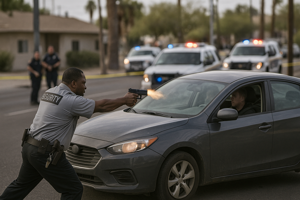 Security Guard Shoots at Driver Who Allegedly Tried to Run Him Over in Central Phoenix. Phoenix police are searching for a…