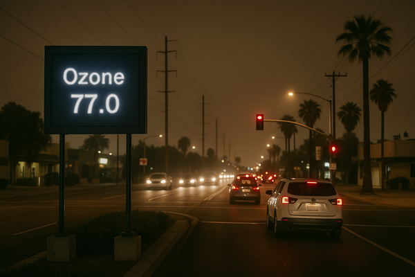 South Scottsdale Ozone Hits 77.0 PPB at 11 p.m., Crossing Unhealthy-for-Sensitive-Groups Threshold. The AQS monitoring sta…