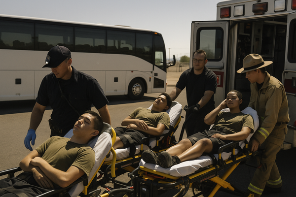 Three Cactus High JROTC Students Hospitalized After Charter Bus AC Fails in Arizona Heat. Peoria Unified School District s…