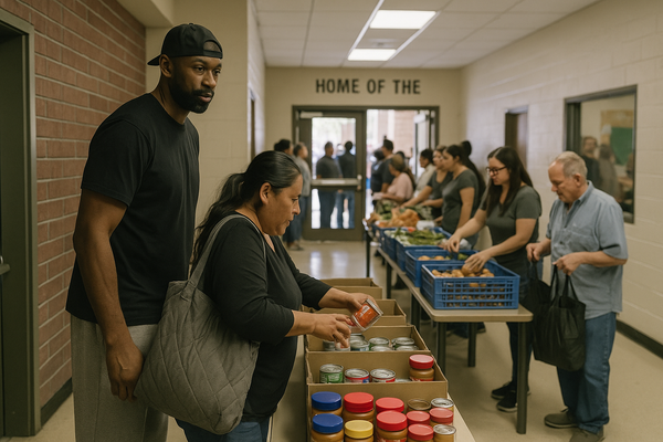 West Phoenix High School Opens Doors Monthly to Food Pantry Run by Former Pro Basketball Player's Nonprofit. Assistory Out…