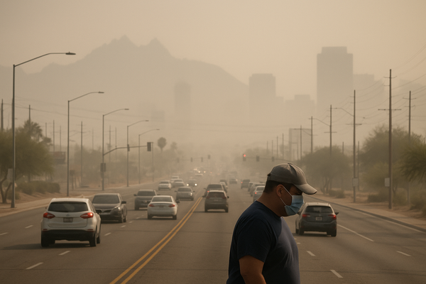 West Phoenix PM10 Reading Hits 179 µg/m³, Crossing Unhealthy-for-Sensitive-Groups Threshold. The Maricopa County Air Quali…