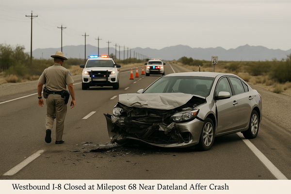 Westbound I-8 Closed at Milepost 68 Near Dateland After Crash. ADOT has shut westbound lanes of Interstate 8 near Dateland…