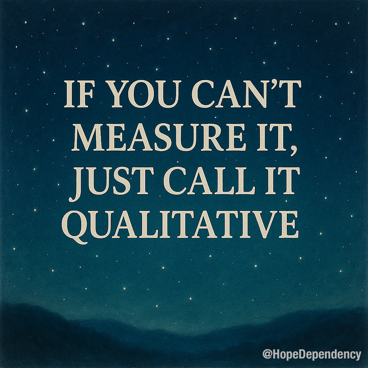 If you can’t measure it, just call it qualitative.