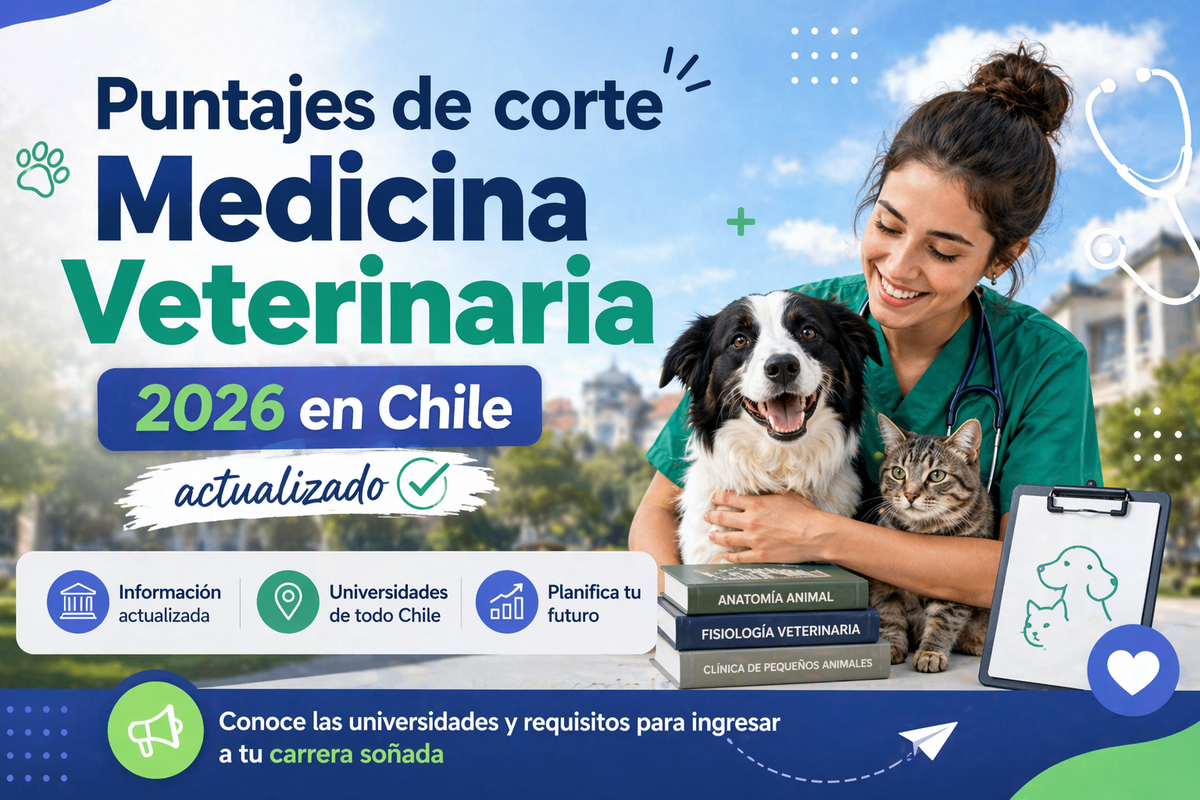 Puntajes de corte Medicina Veterinaria 2026 en Chile - actualizado