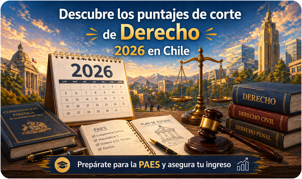 Puntajes de corte Derecho 2026 en Chile - actualizado