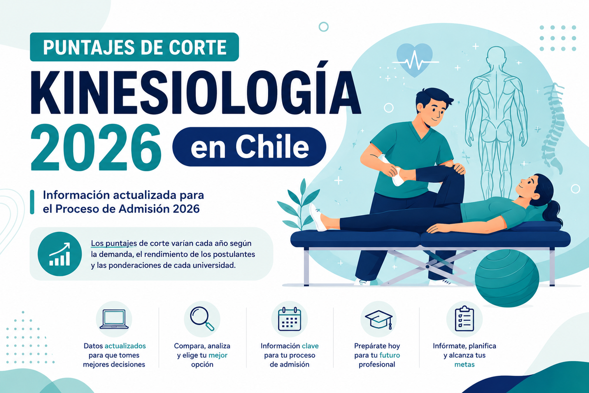 Puntajes de corte Kinesiología 2026 en Chile - actualizado