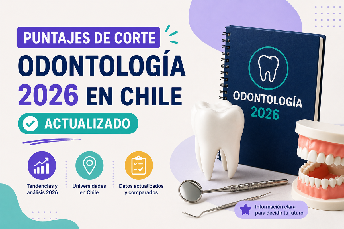Puntajes de corte Odontología 2026 en Chile - actualizado