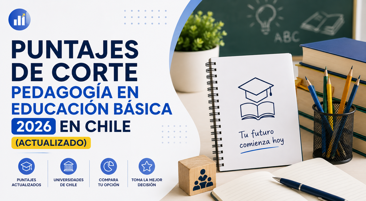 Puntajes de Corte Pedagogía en Educación Básica 2026 en Chile (Actualizado)
