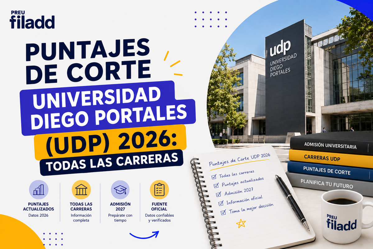 Puntajes de Corte Universidad Diego Portales (UDP) 2026: Todas las Carreras