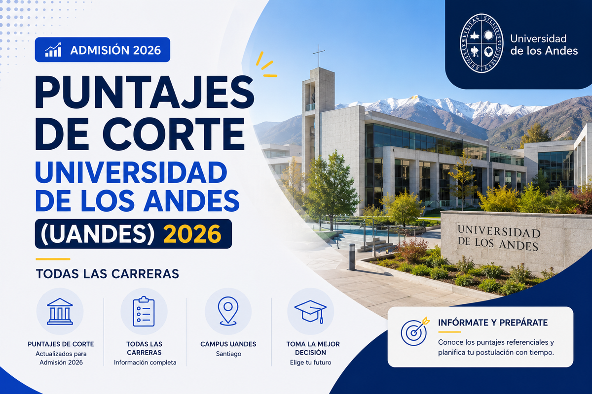 Puntajes de Corte Universidad de Los Andes (UANDES) 2026: Todas las Carreras