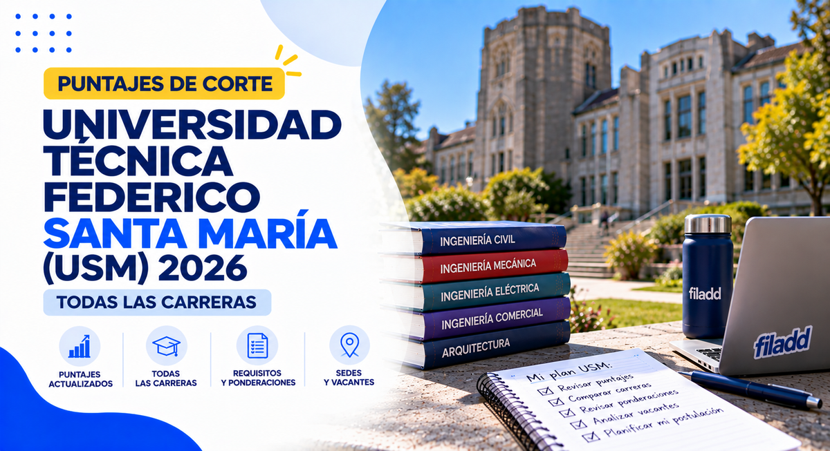 Puntajes de Corte Universidad Técnica Federico Santa María (USM) 2026: Todas las Carreras
