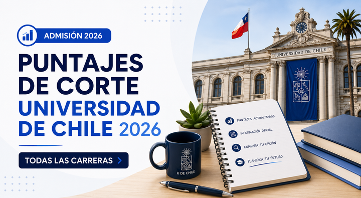 Puntajes de Corte Universidad de Chile 2026: Todas las Carreras