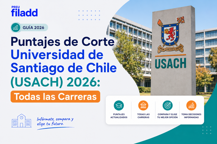 Puntajes de Corte Universidad de Santiago de Chile (USACH) 2026: Todas las Carreras