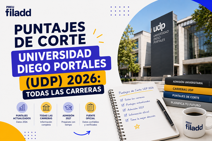 Puntajes de Corte Universidad Diego Portales (UDP) 2026: Todas las Carreras