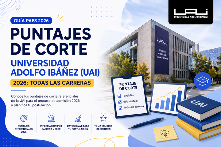 Puntajes de Corte Universidad Adolfo Ibáñez (UAI) 2026: Todas las Carreras