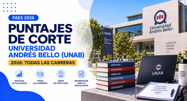 Puntajes de Corte Universidad Andrés Bello (UNAB) 2026: Todas las Carreras