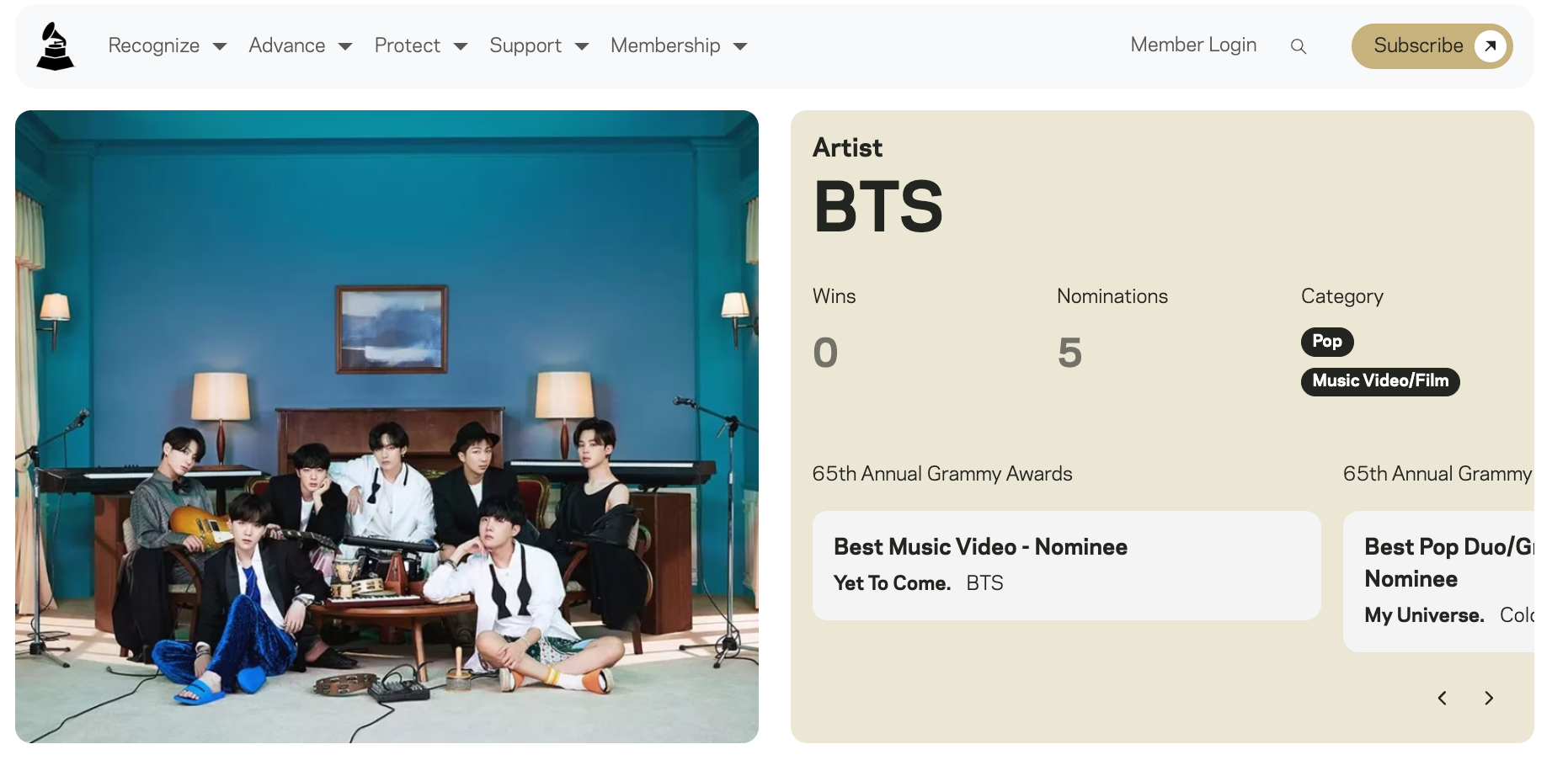 BTS의 그래미 출품 거부를 두고