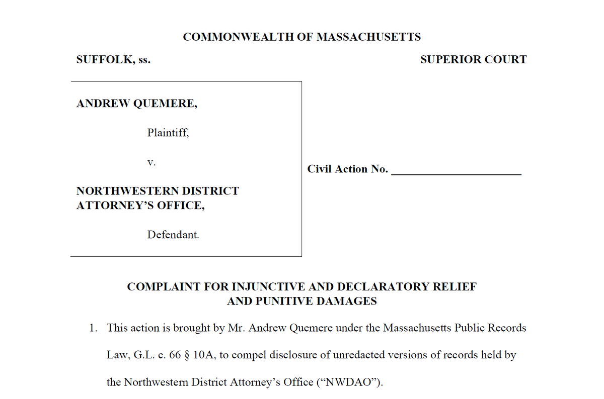 Mass Dump sues Northwestern DA for withholding names of cops accused of crimes