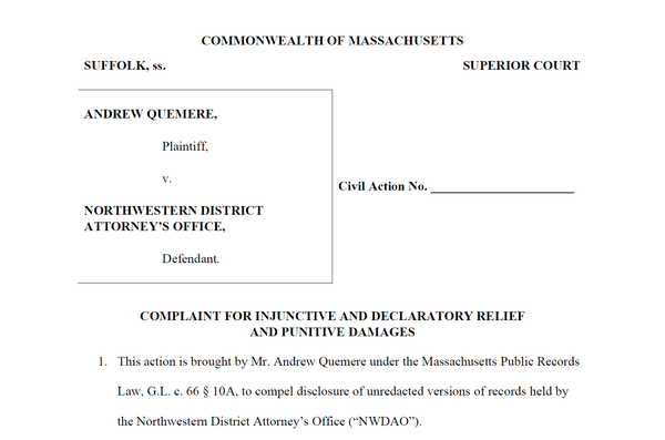 Mass Dump sues Northwestern DA for withholding names of cops accused of crimes