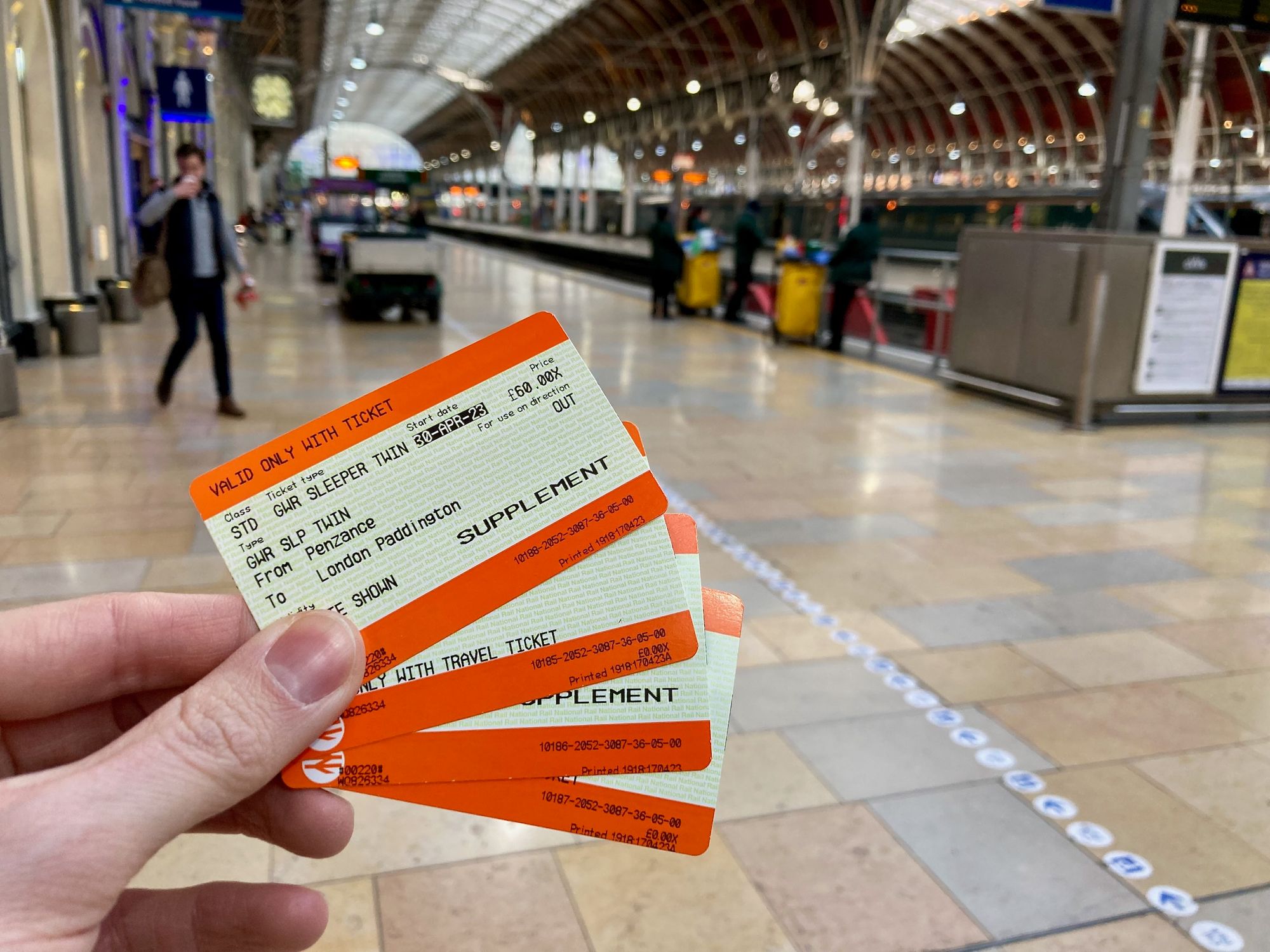 Sleeper Supplement, gedruckt auf National Rail Fahrkarte