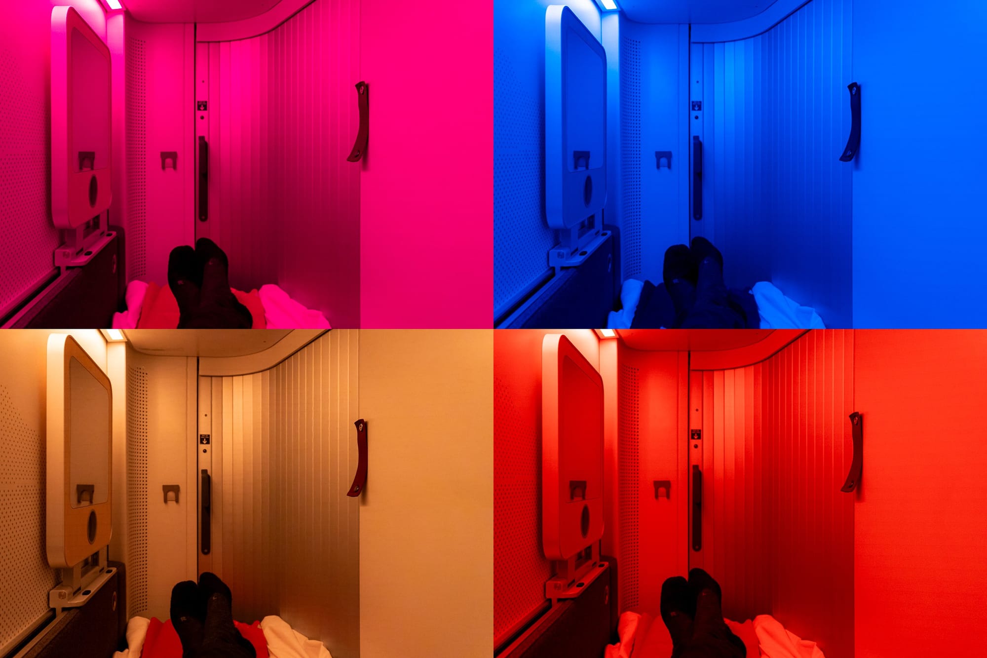 Mini Cabin mit verschiedenen Lichtfarben