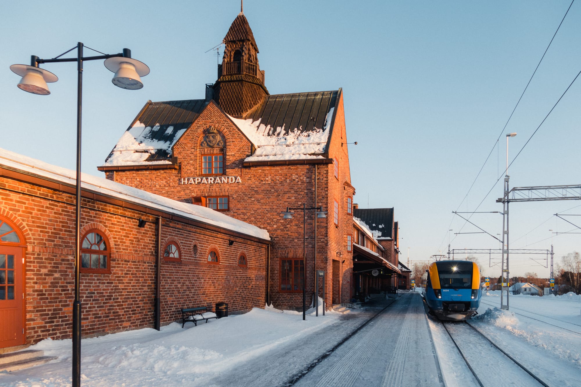 Bahnhof Haparanda mit unserem Zug