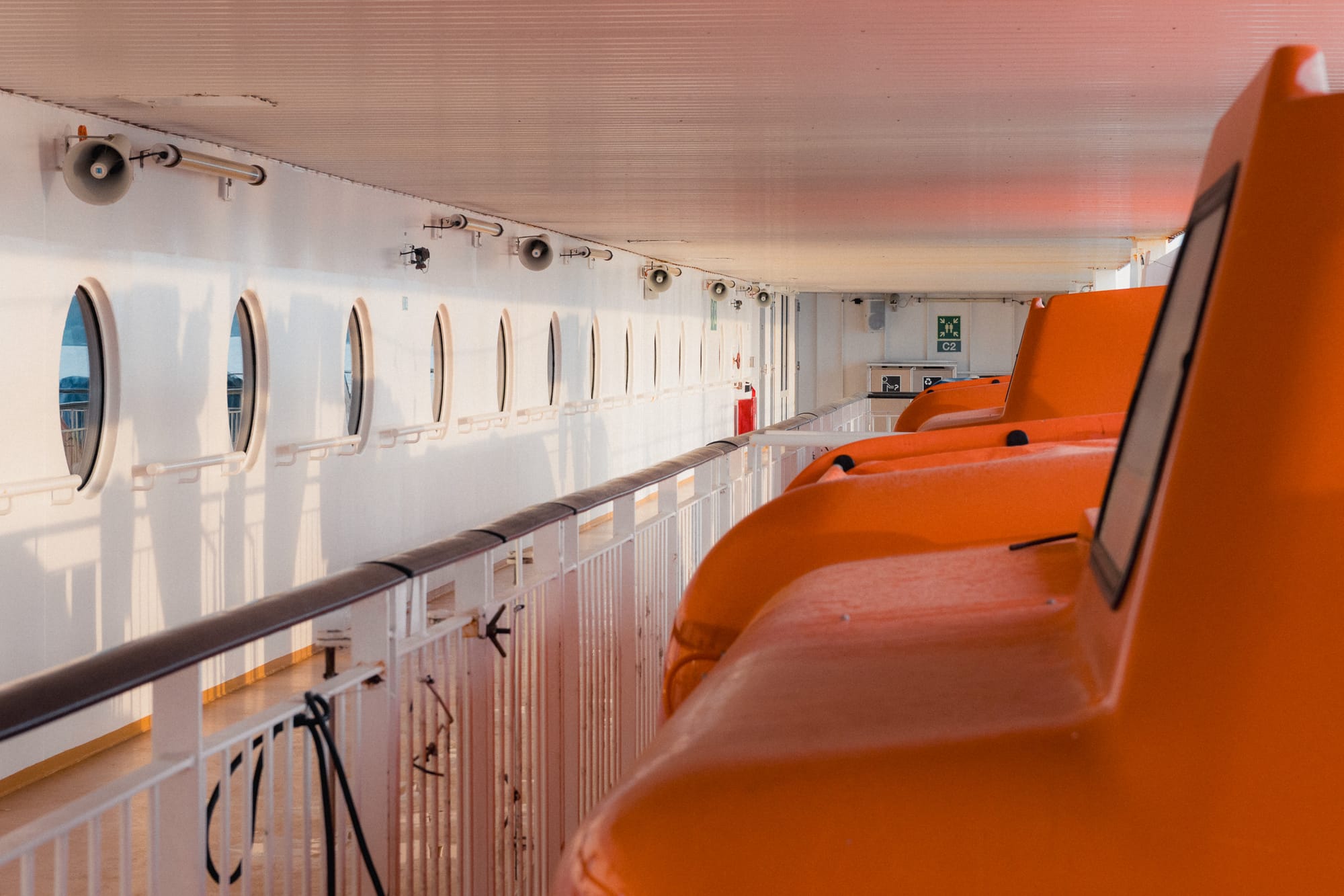 Rettungsboote an Deck