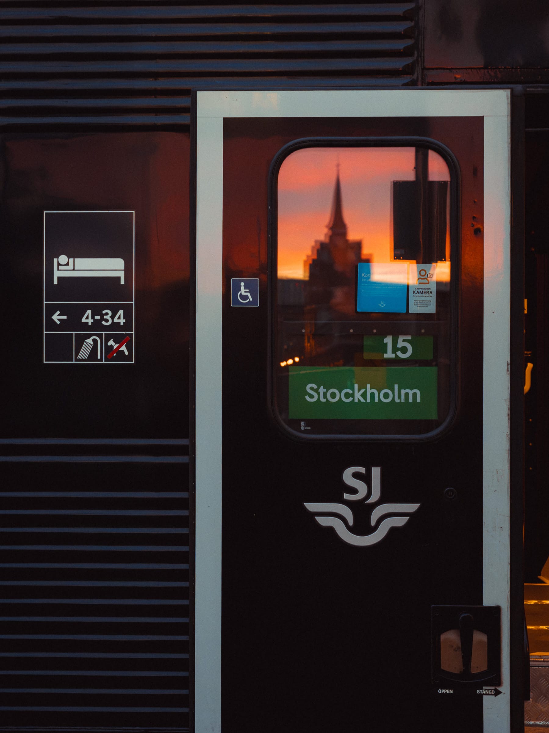 Einstieg in den Schlafwagen nach Stockholm