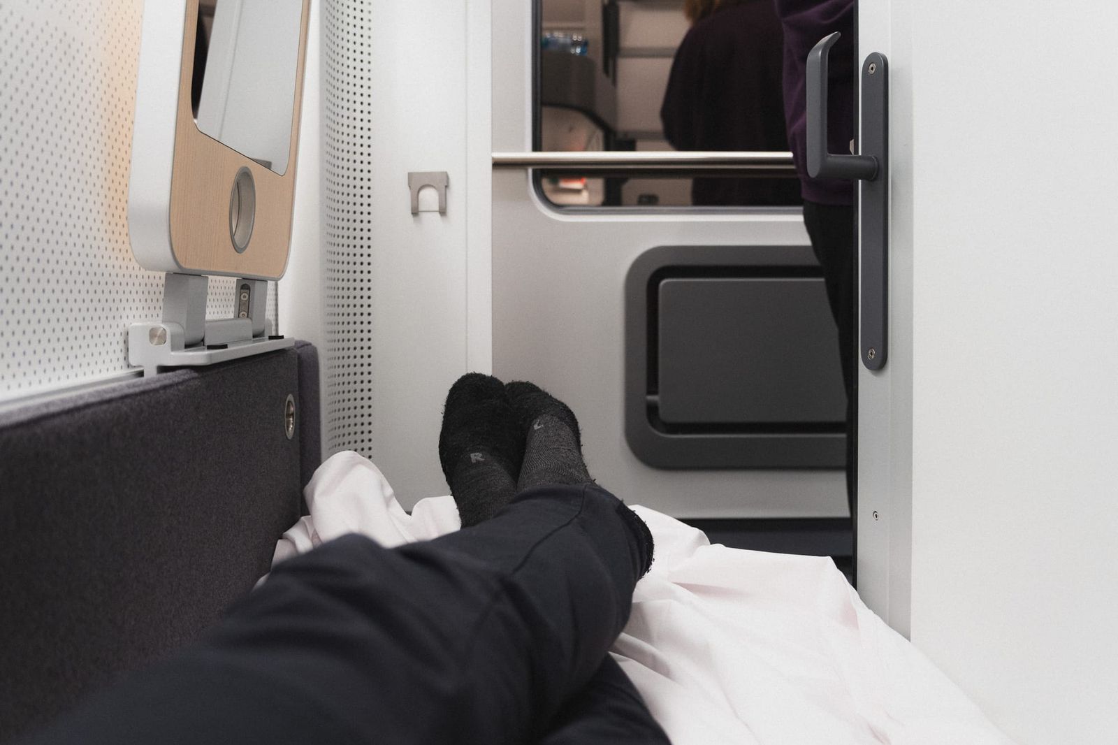 Blick aus offener Mini Cabin im Nightjet