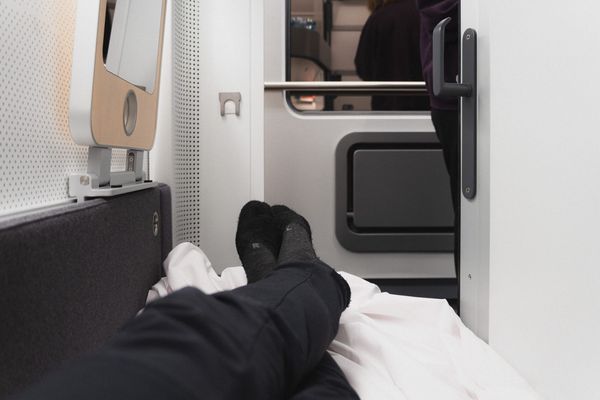 Blick aus offener Mini Cabin im Nightjet