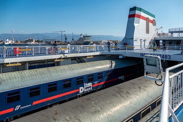 Nachtzug auf der Fähre nach Sizilien
