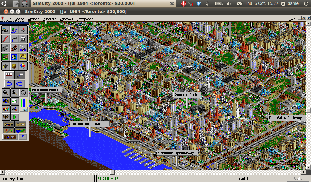 City view at start of experiment