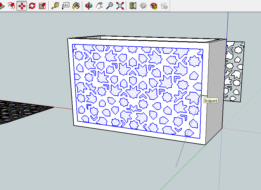 Applying the tiling pattern in SketchUp