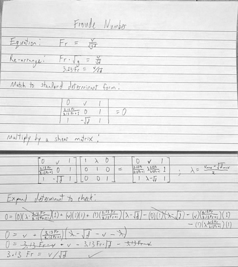 Froude number as a determinant