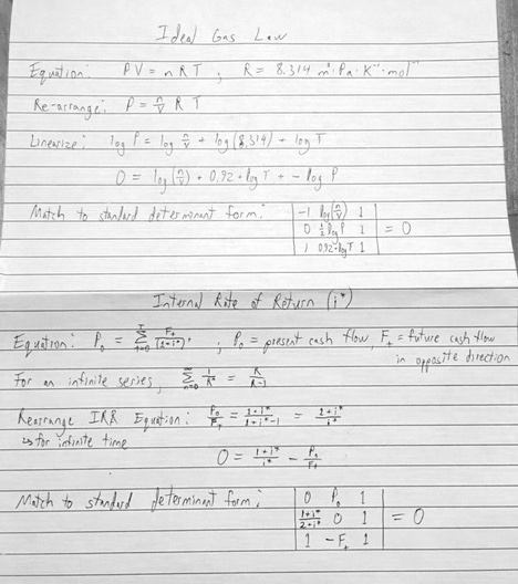 Ideal Gas law and IRR as determinants