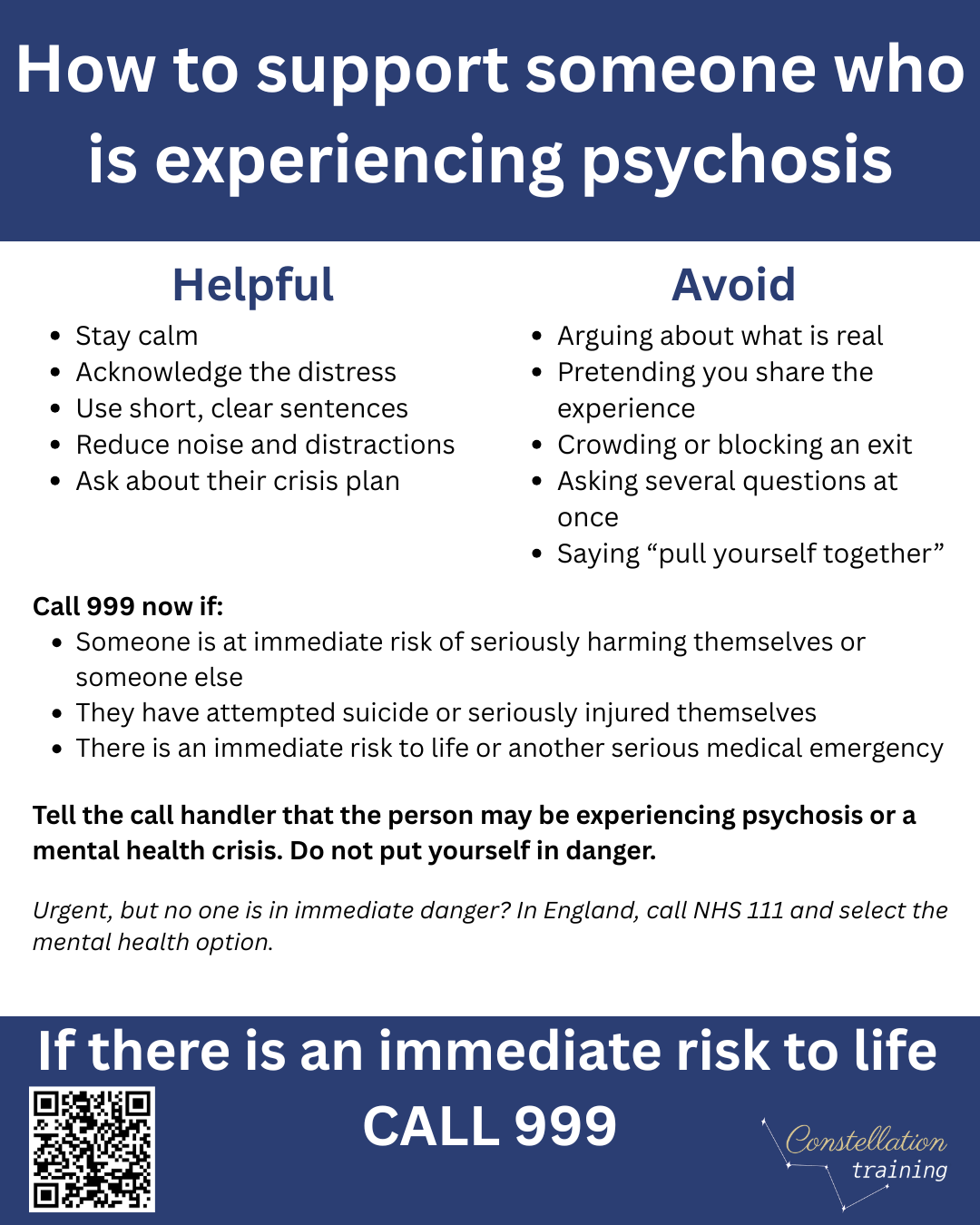 Practical dos and don’ts when supporting someone experiencing psychosis