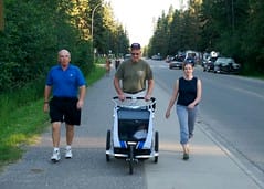 Taking Damien and the Chariot for a Walk