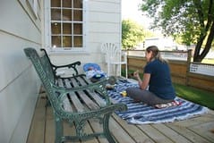 Having a Picnic On Our Deck