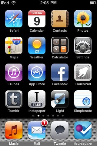 Current iPod touch Screen (2010-02-09)