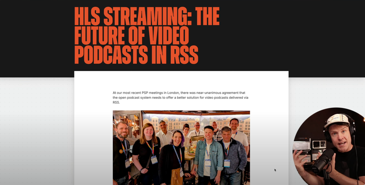 Justin Jackson talking about HLS streaming in the video