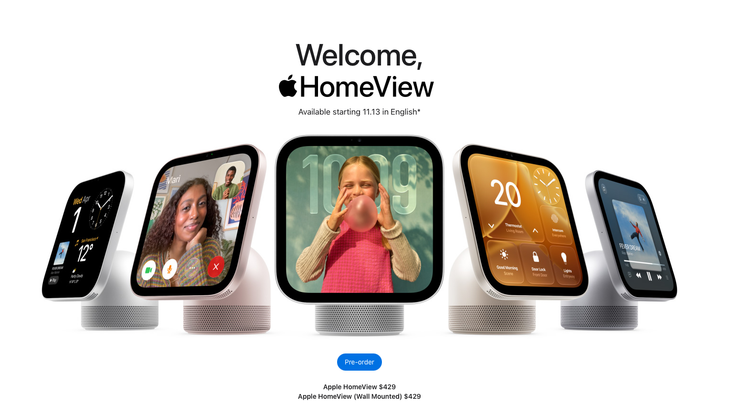 Screenshot of Apple's homepage highlighting the new Apple HomeView product