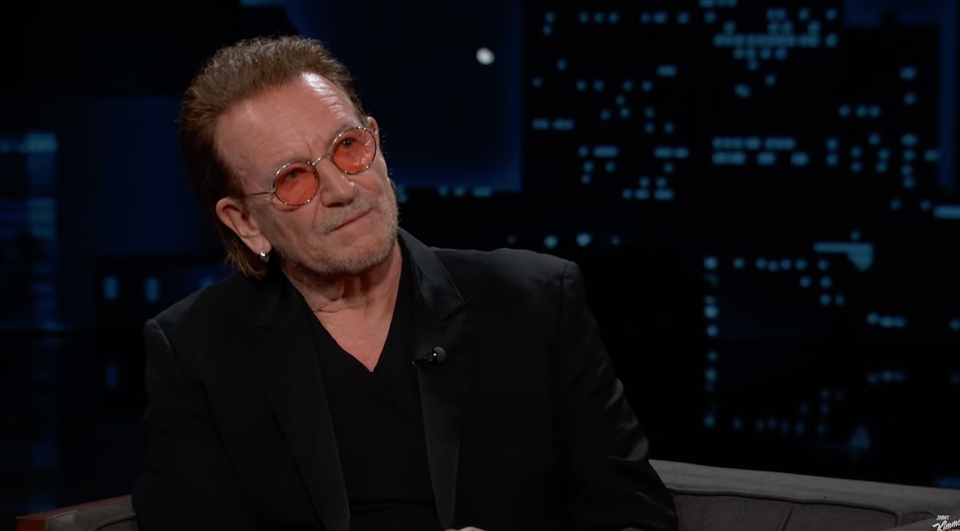 Screenshot of Bono from the Jimmy Kimmel Show