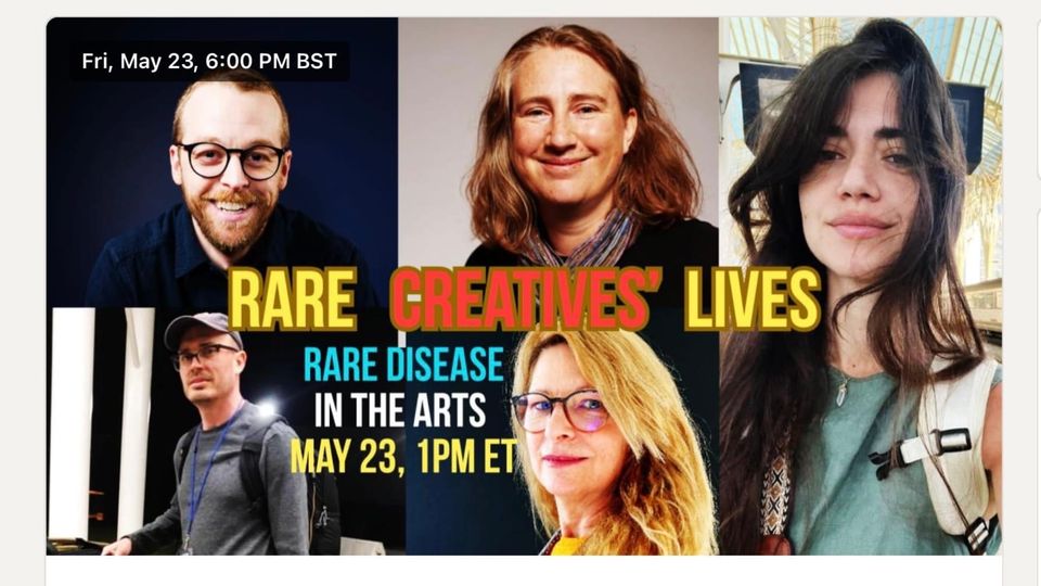 Promotion slide reading: Rare Creatives' Lives - a LinkedIn Live Event celebrating PKU awareness month.
