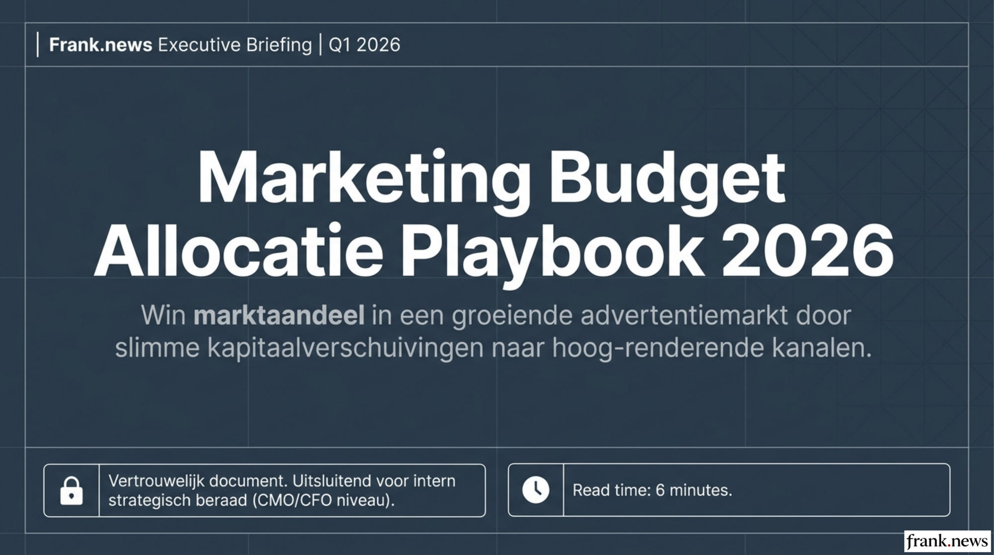 Marketing Budget Allocatie Playbook 2026: Win marktaandeel