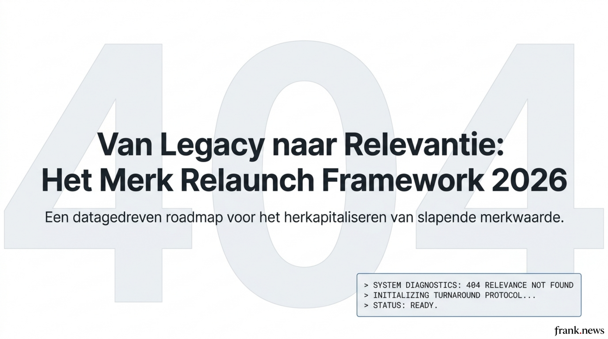 Merk Relaunch Playbook: Van Legacy naar Relevantie in 2026