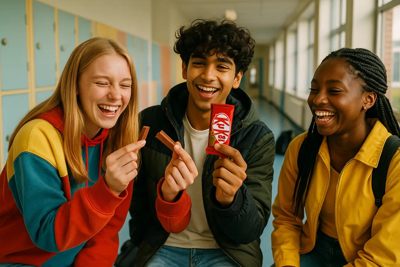 Jongeren bij school lockers tijdens pauze