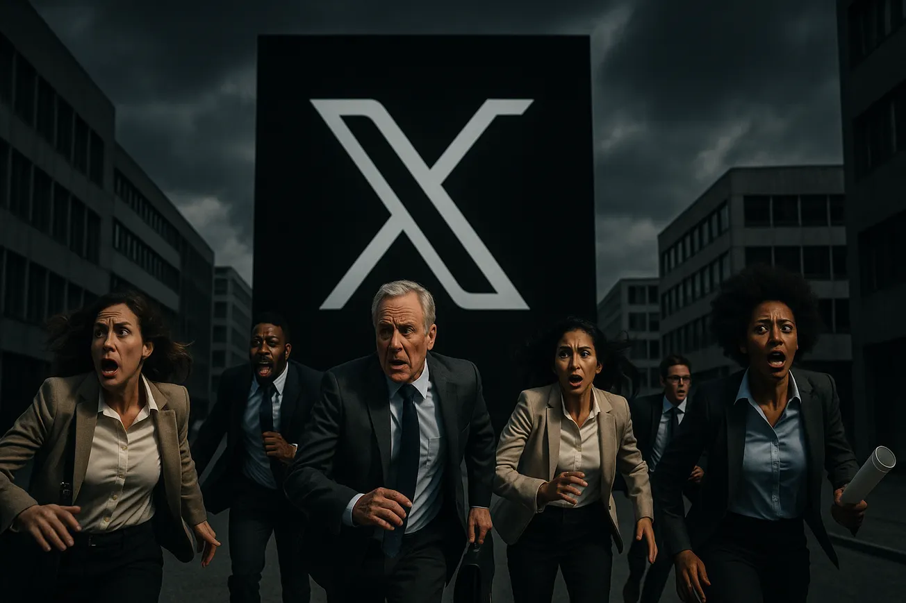 Adverteerders rennen weg van het X logo