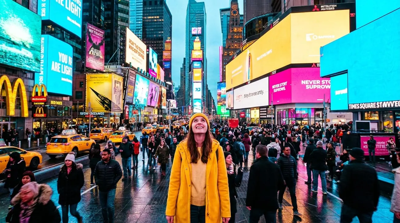 Times Square billboards New York — digitale advertenties in de nacht