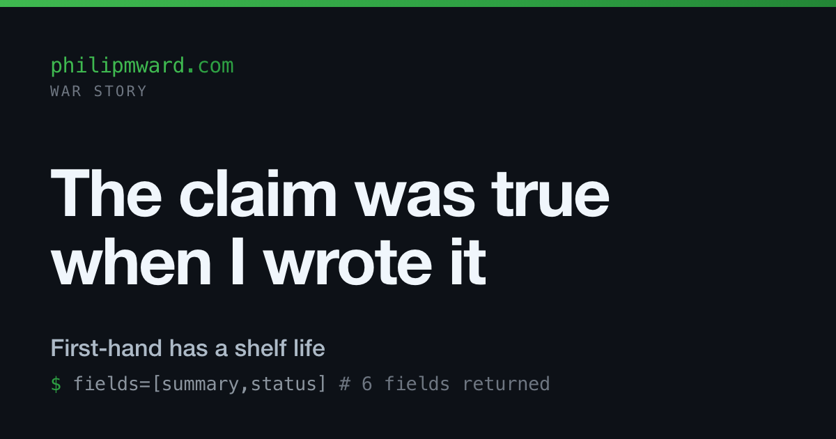 The claim was true when I wrote it