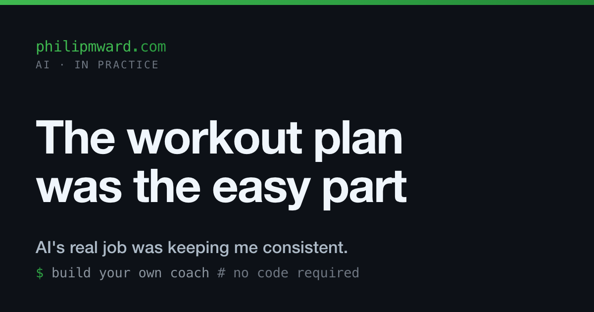 I Built My Own AI Fitness Coach. The Workout Plan Was the Least Useful Part.